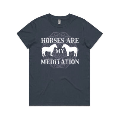 Horses are My Meditation - horse tee shirt, horse lovers, horse riders Thumbnail